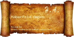 Haberfeld Ambos névjegykártya
